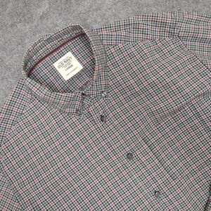 Old Navy Men's Plaid Long‎ Sleeve Button Down Shirt Large Made in Indonesia